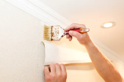 Pose de papier peint au Boullay-Mivoye — revêtements muraux et toiles de verre